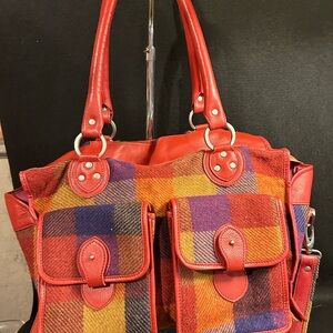 Retrodelic Tweed & Leather Tote